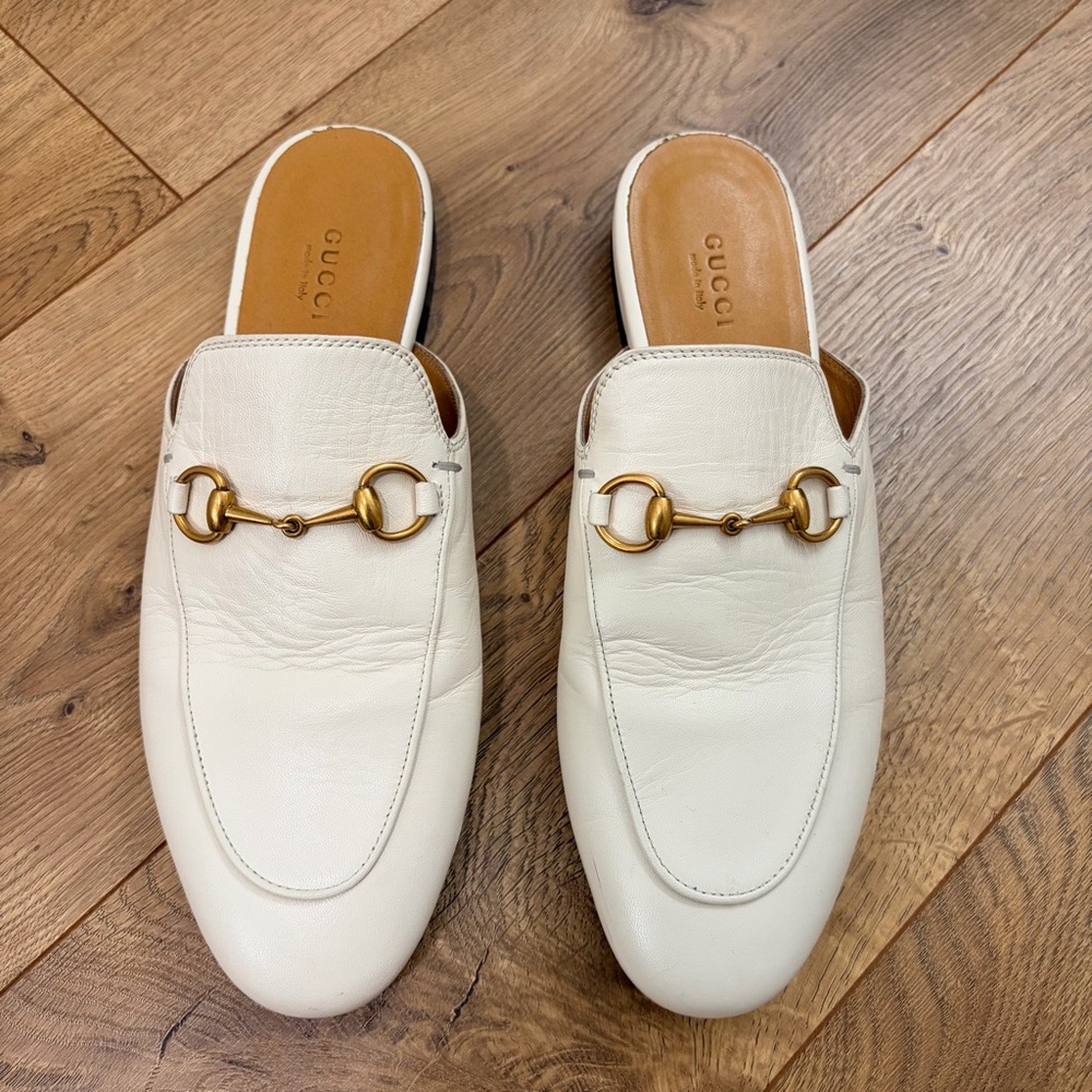 GUCCI Princetown horsebit mule in white leather - Size 38 / US 8 - Picture 2 of 12